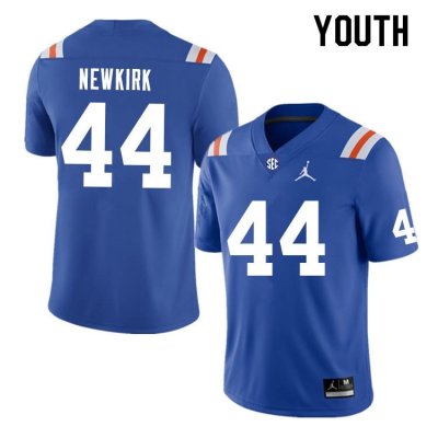 Youth Florida Gators #44 Daquan Newkirk NCAA Nike Blue Throwback Authentic Stitched College Football Jersey VXR7462TS